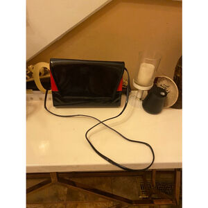 J RENEE RED & BLACK PATENT LEATHER HANDBAG